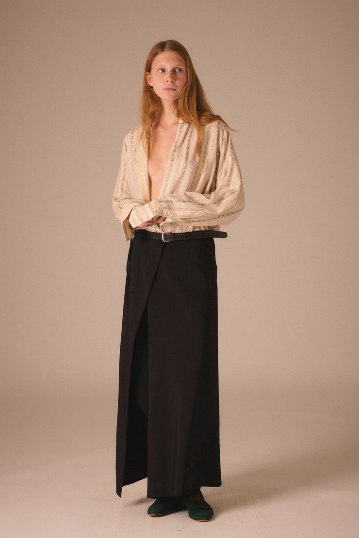 Early Ann Demeulemeester Suited Wool Skirt - Desert Vintage