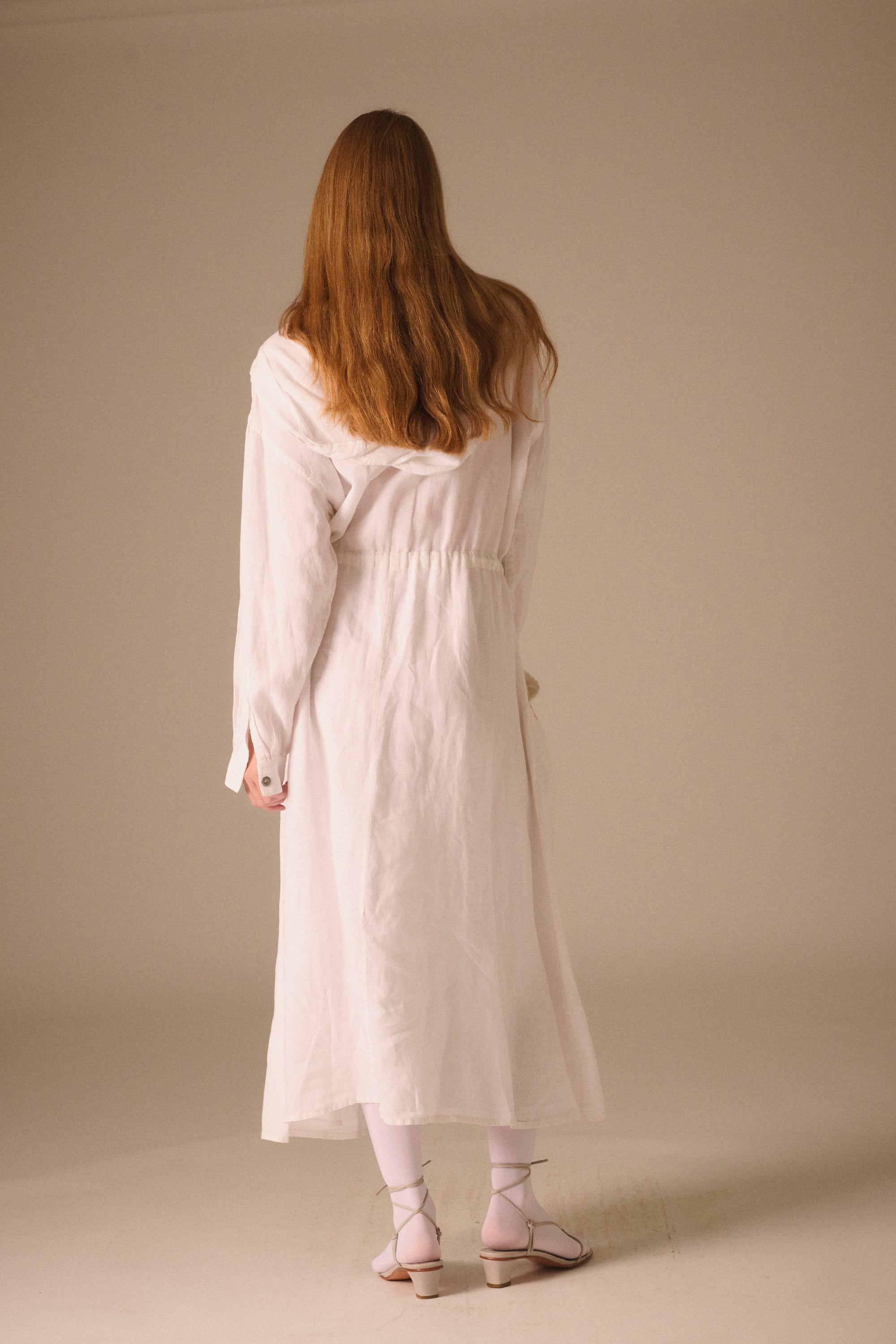 White Drawstring Coat - Desert Vintage