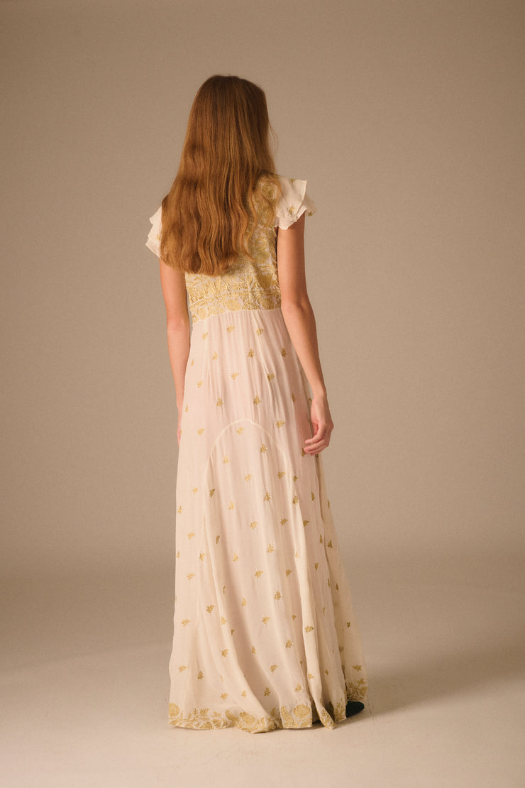 Embroidered Silk Dress - Desert Vintage