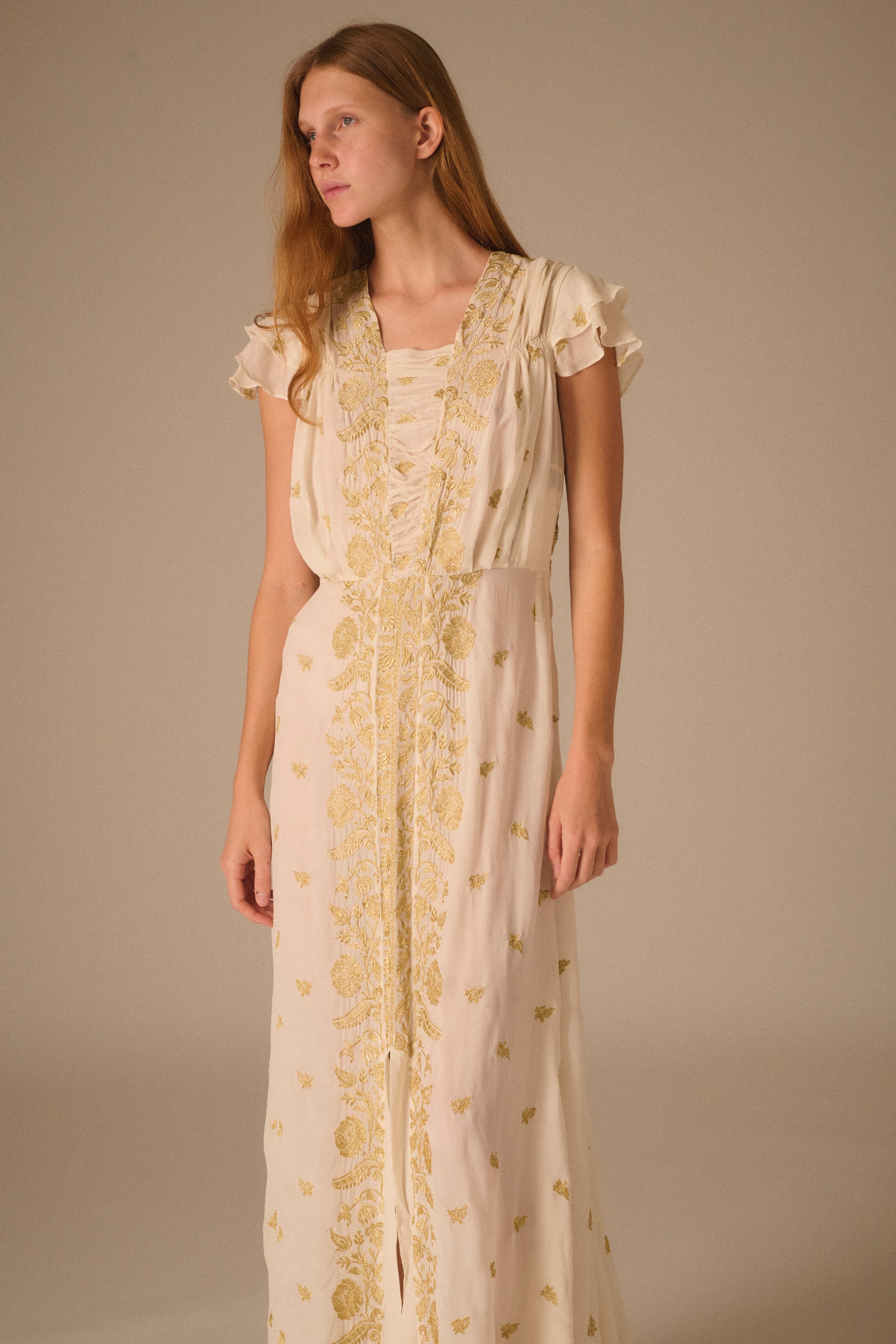 Embroidered Silk Dress - Desert Vintage