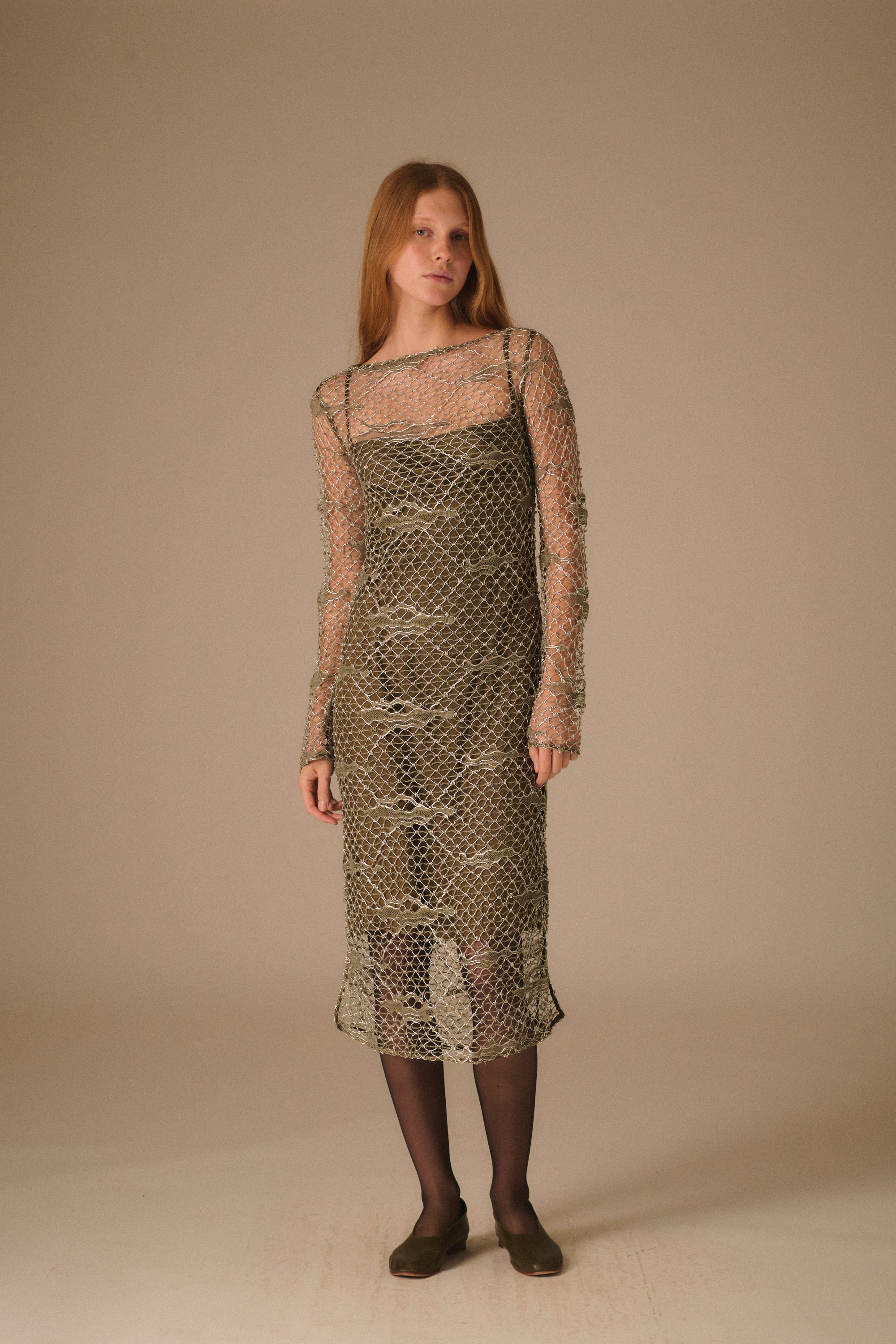 Agnes B Lamé Lace Dress - Desert Vintage