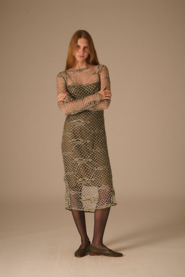 Agnes B Lamé Lace Dress - Desert Vintage