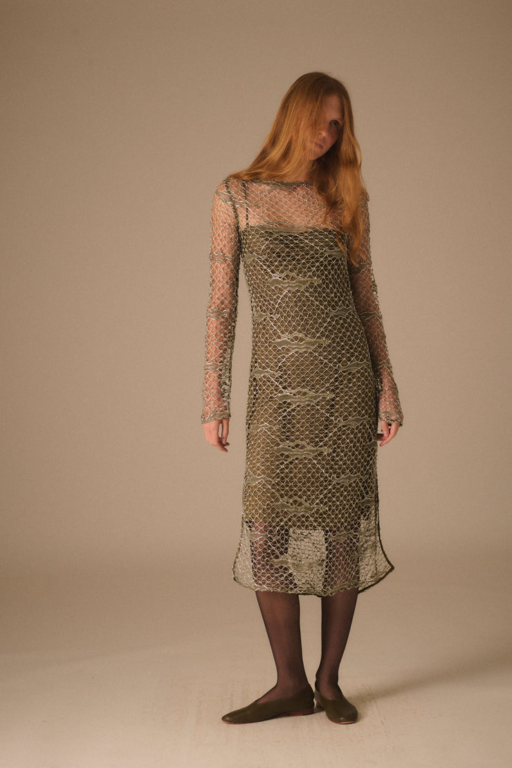 Agnes B Lamé Lace Dress - Desert Vintage