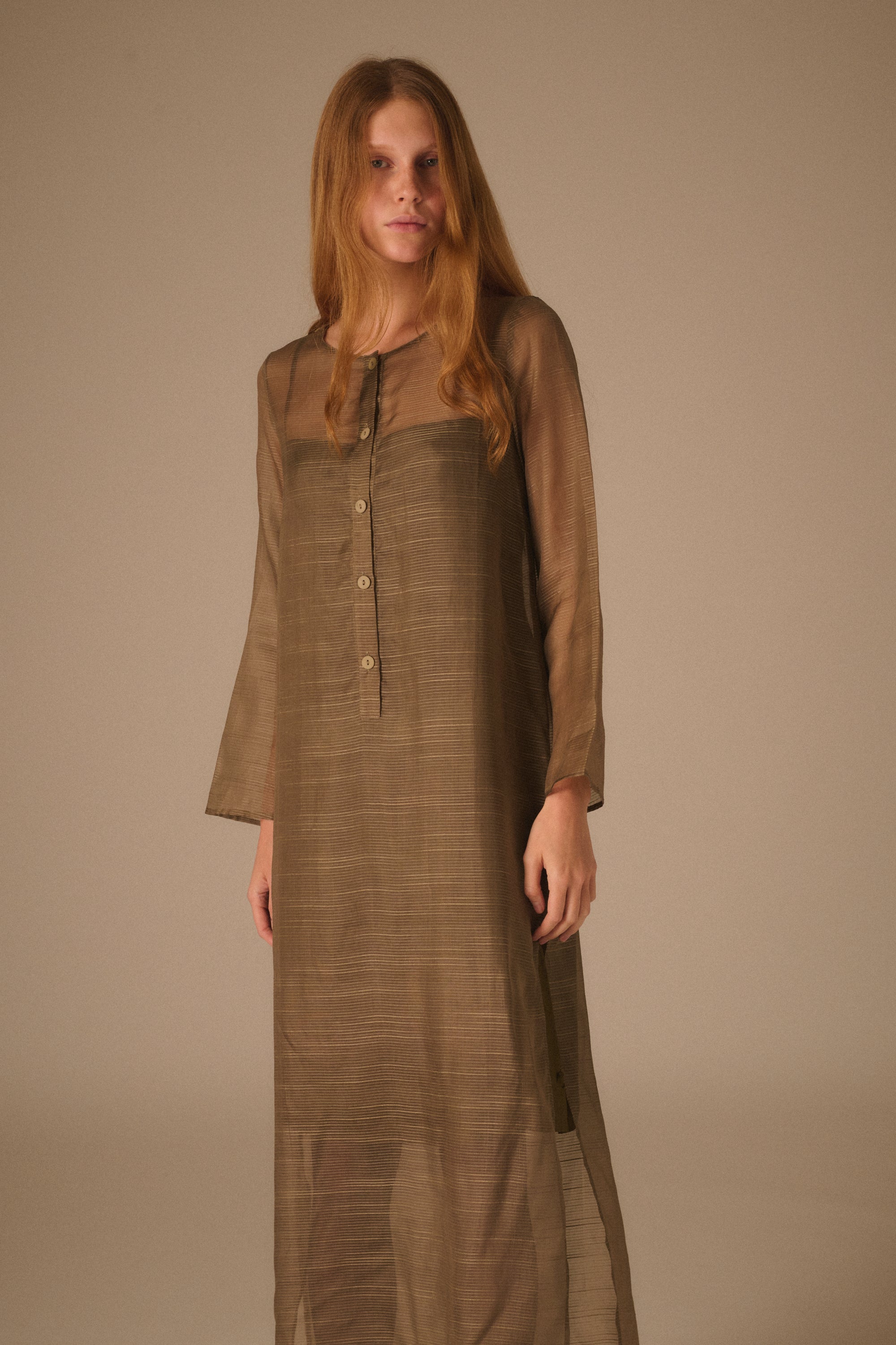 Krizia Sheer Silk Tunic - Desert Vintage