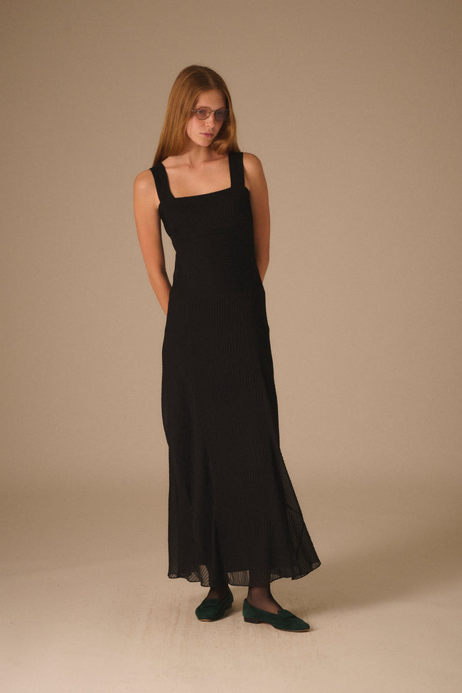 Calvin Klein Pintuck Chiffon Gown - Desert Vintage