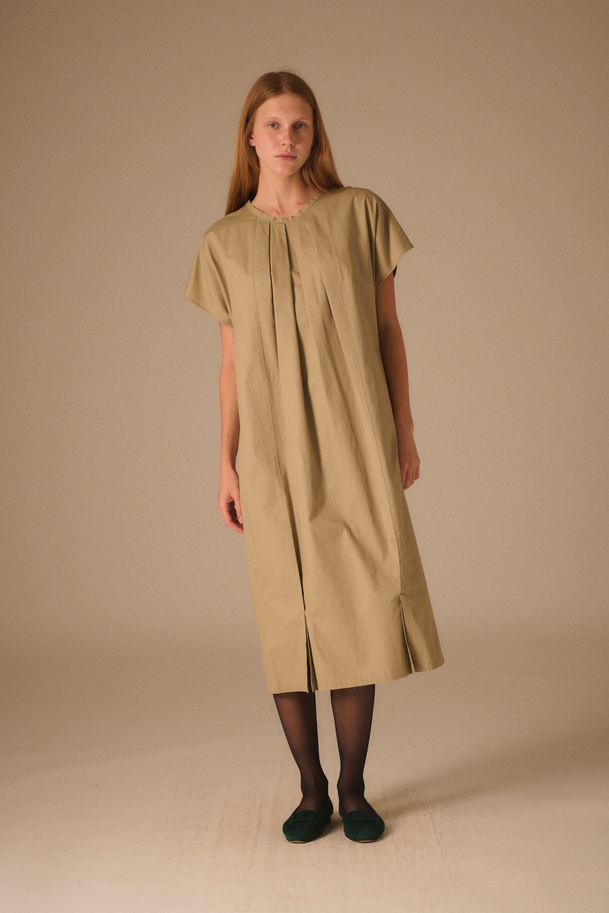 Matsuda Khaki Pleat Dress - Desert Vintage