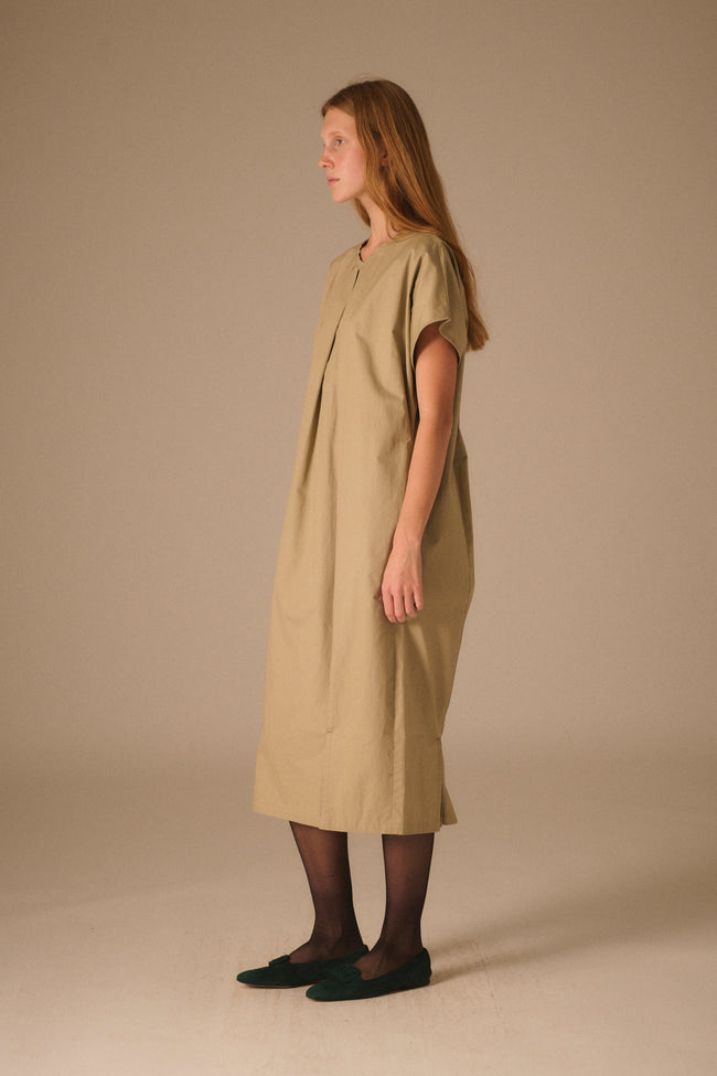 Matsuda Khaki Pleat Dress - Desert Vintage