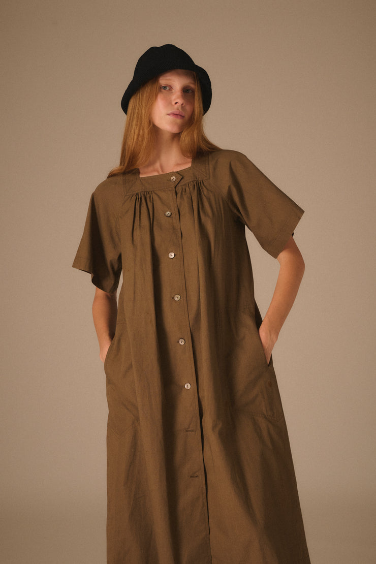 Issey Sport Cotton Smock Dress - Desert Vintage