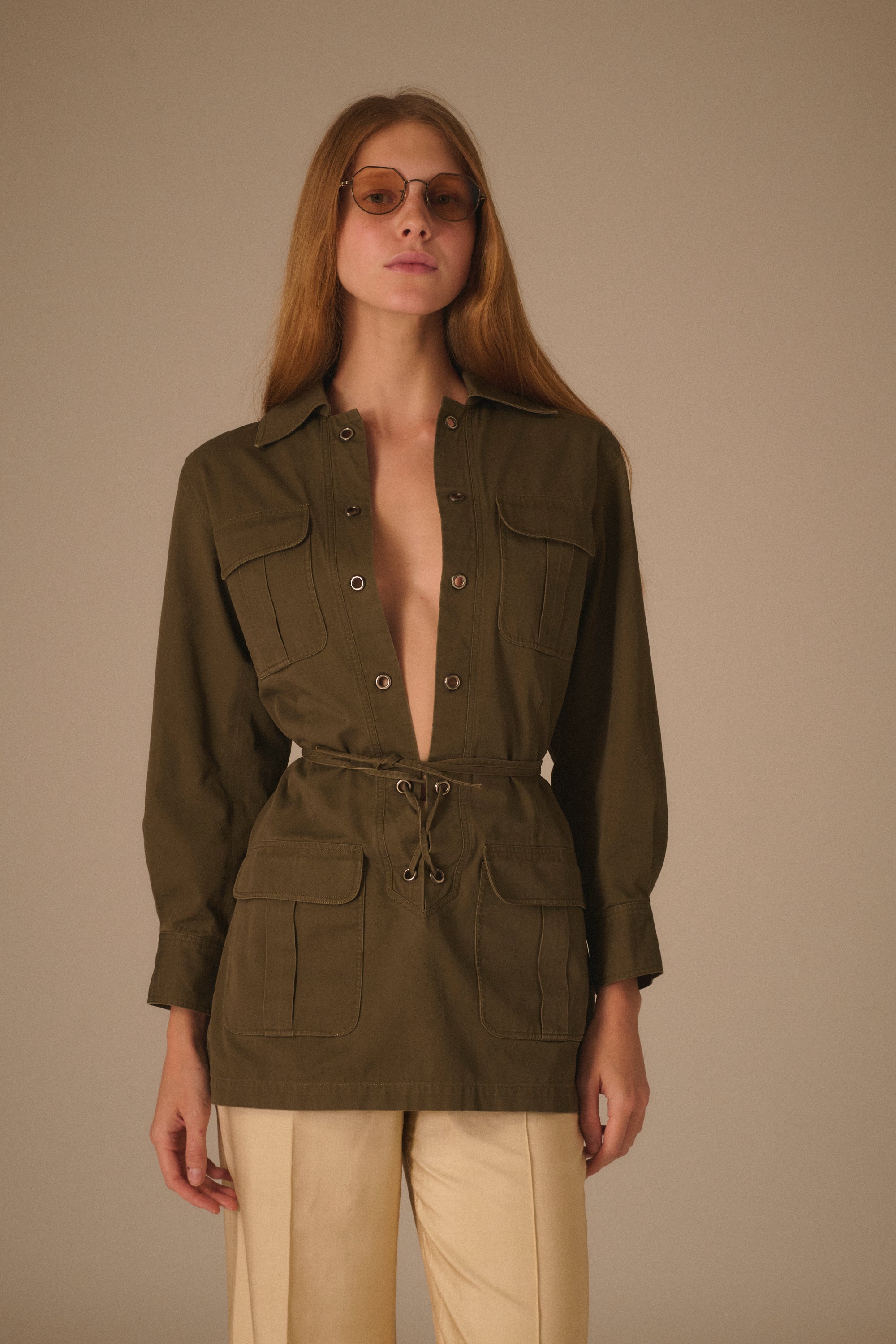 1960s YSL Olive Safari Coat - Desert Vintage