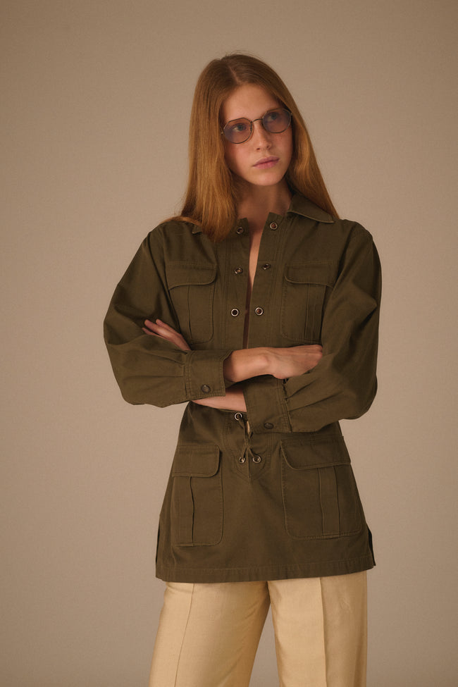 1960s YSL Olive Safari Coat - Desert Vintage