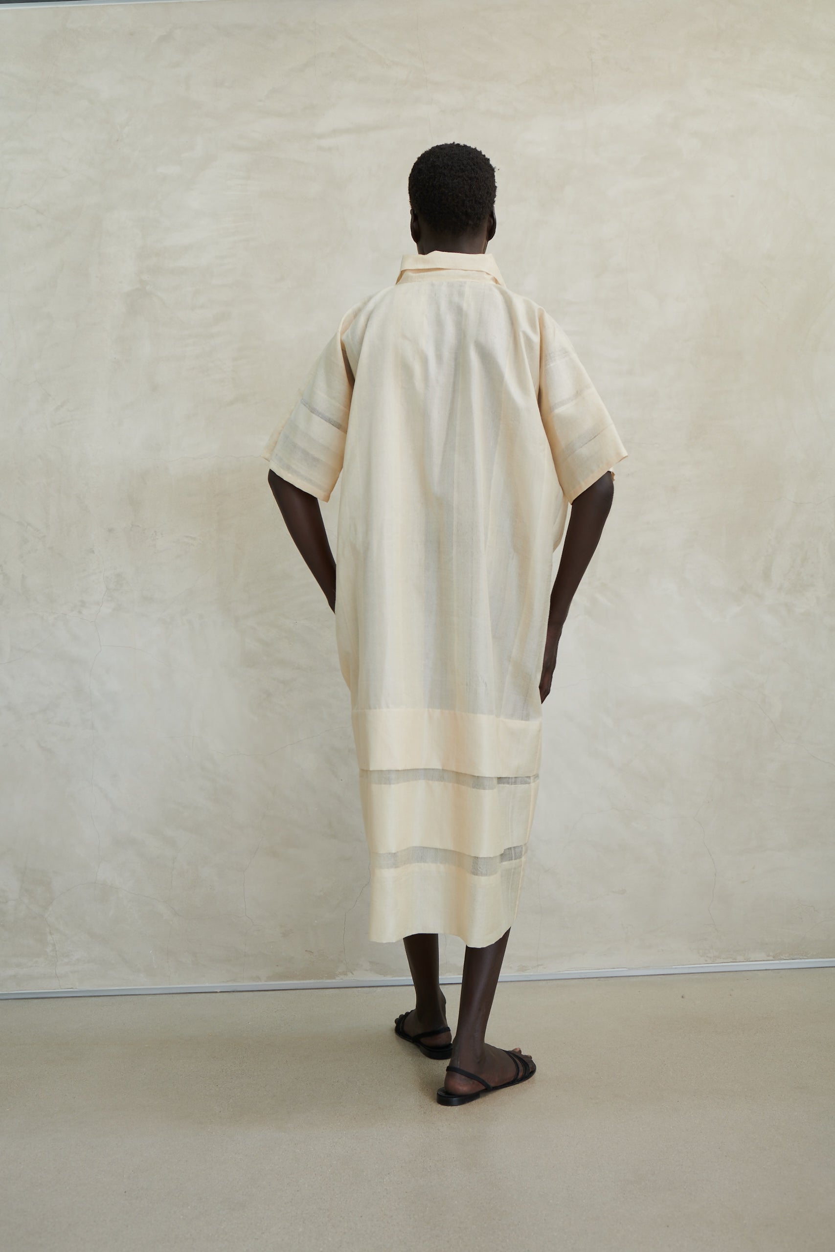 Pongee Silk Pleat Tunic - Desert Vintage