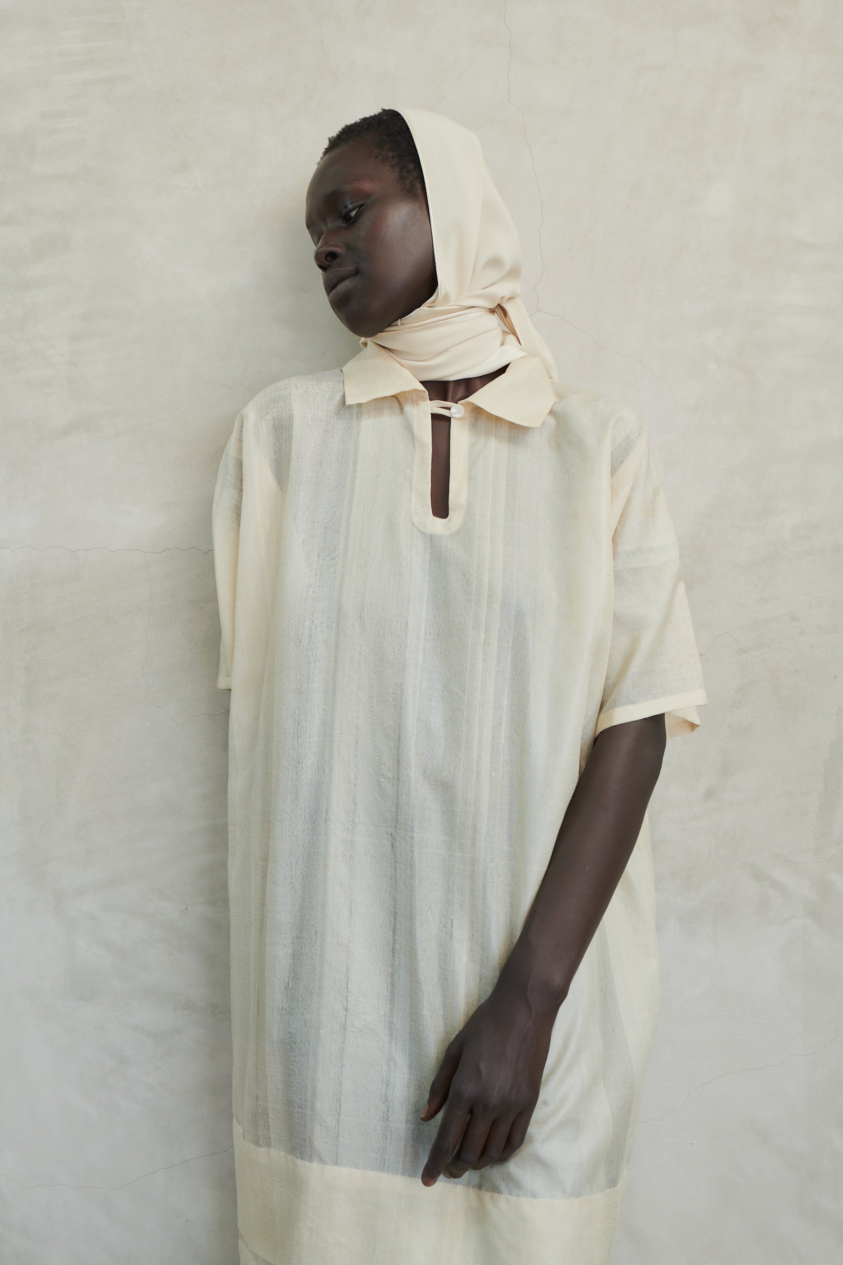 Pongee Silk Pleat Tunic - Desert Vintage