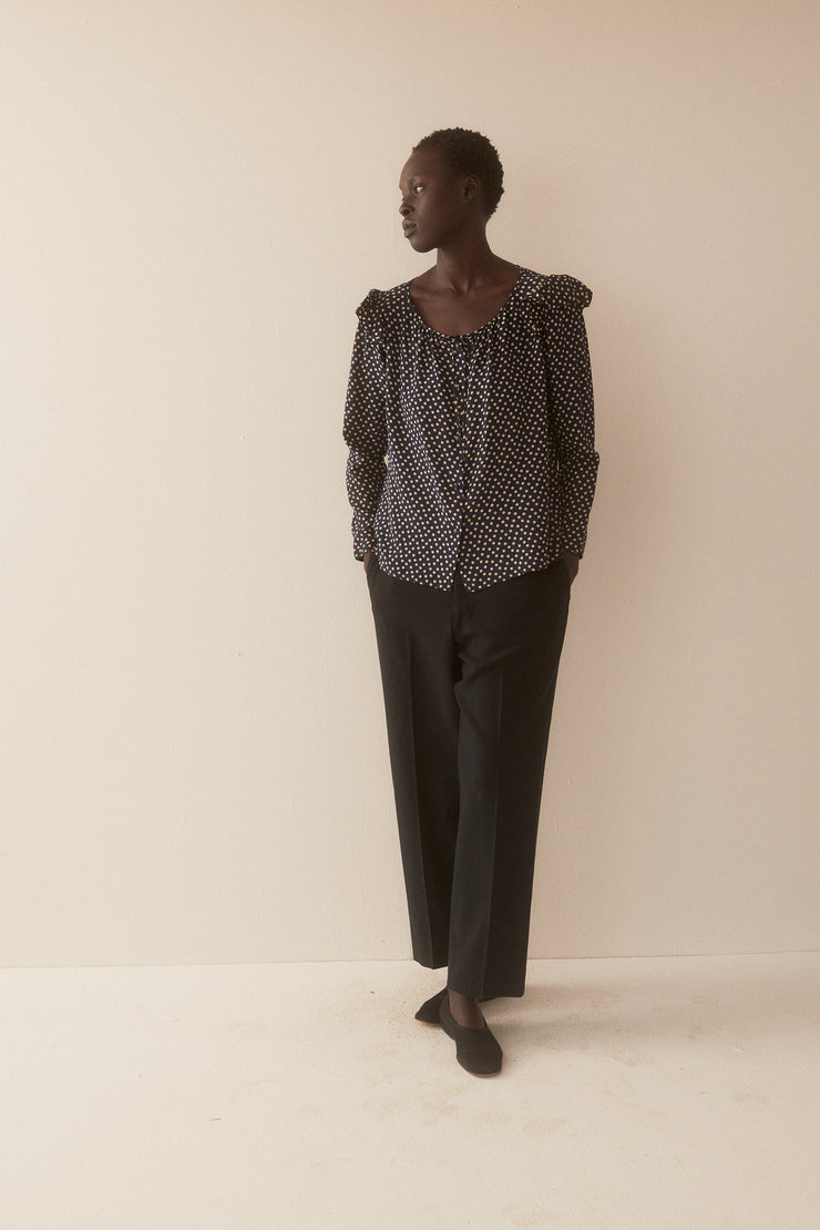 YSL Silk Dot Blouse - Desert Vintage