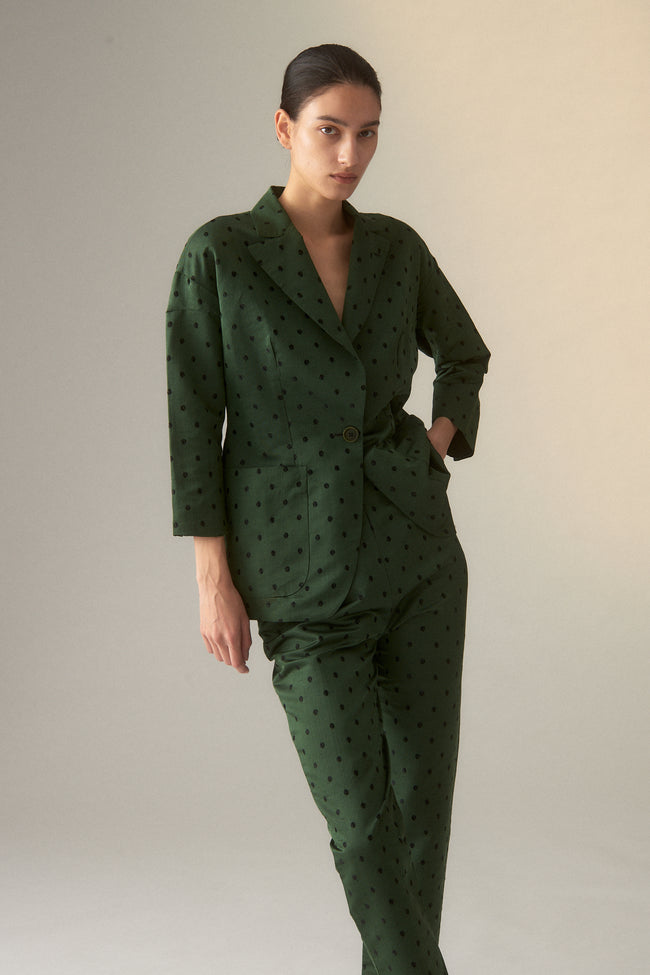 S/S 1996 Romeo Gigli Emerald Suit - Desert Vintage