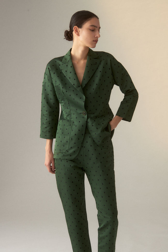 S/S 1996 Romeo Gigli Emerald Suit - Desert Vintage