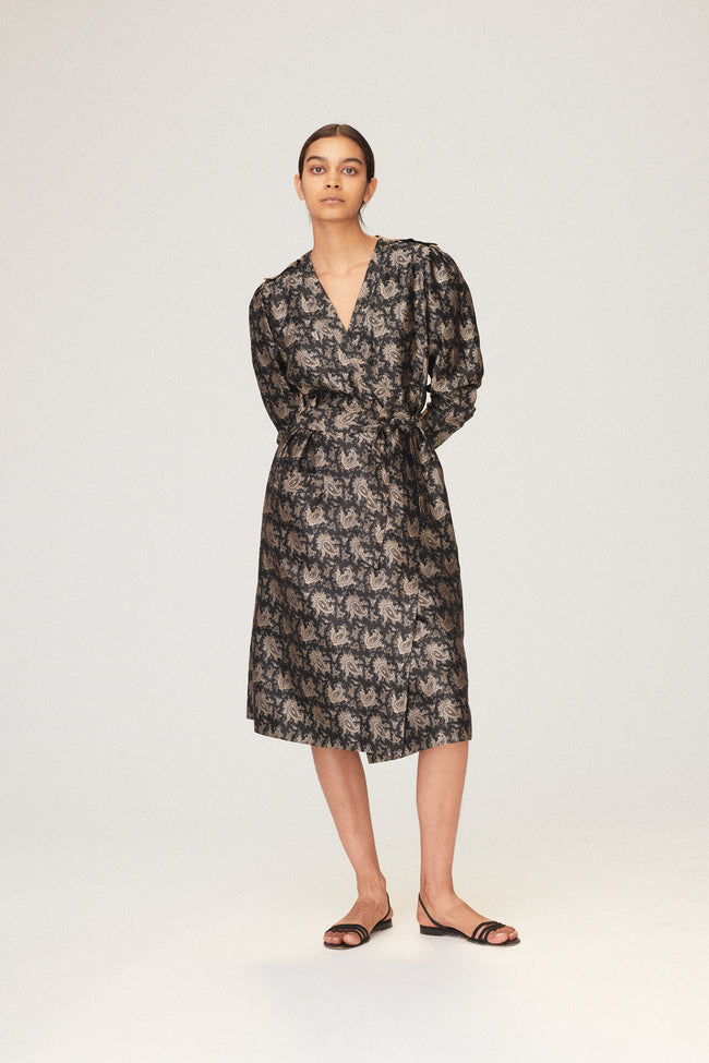 Thea Porter Silk Paisley Wrap Dress - Desert Vintage