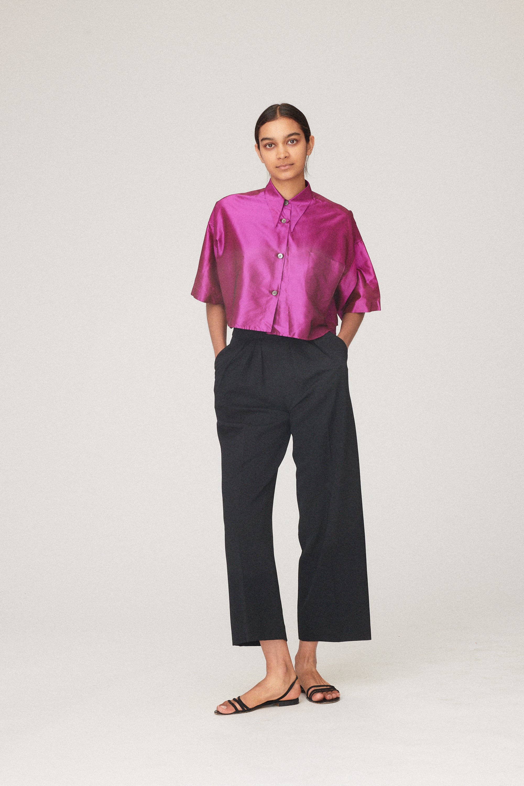 YSL Black Pleated Front Trousers - Desert Vintage