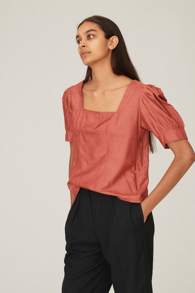 YSL Silk Cap Sleeve Blouse - Desert Vintage