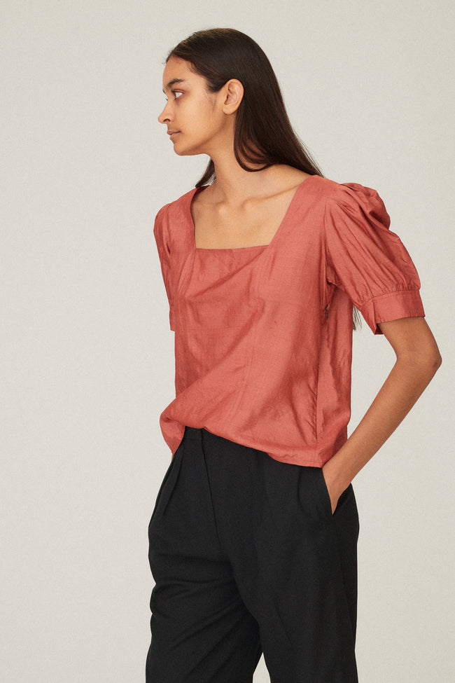 YSL Silk Cap Sleeve Blouse - Desert Vintage