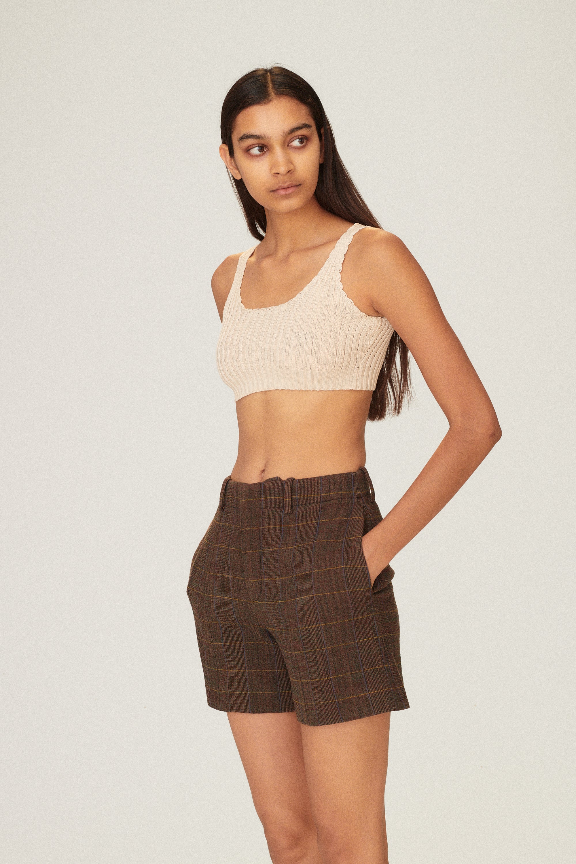 Chloé Woven Wool Shorts - Desert Vintage