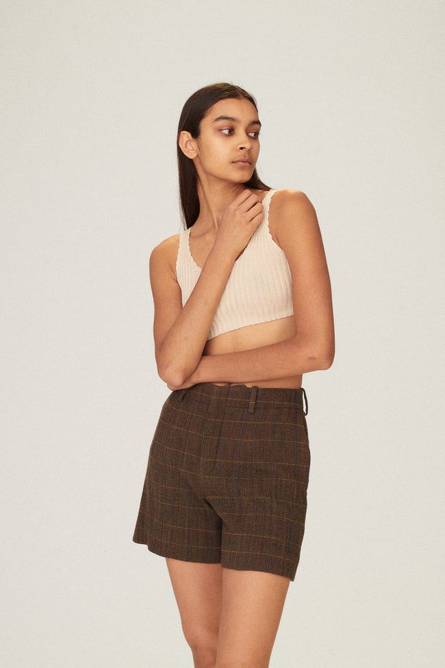 Chloé Woven Wool Shorts - Desert Vintage