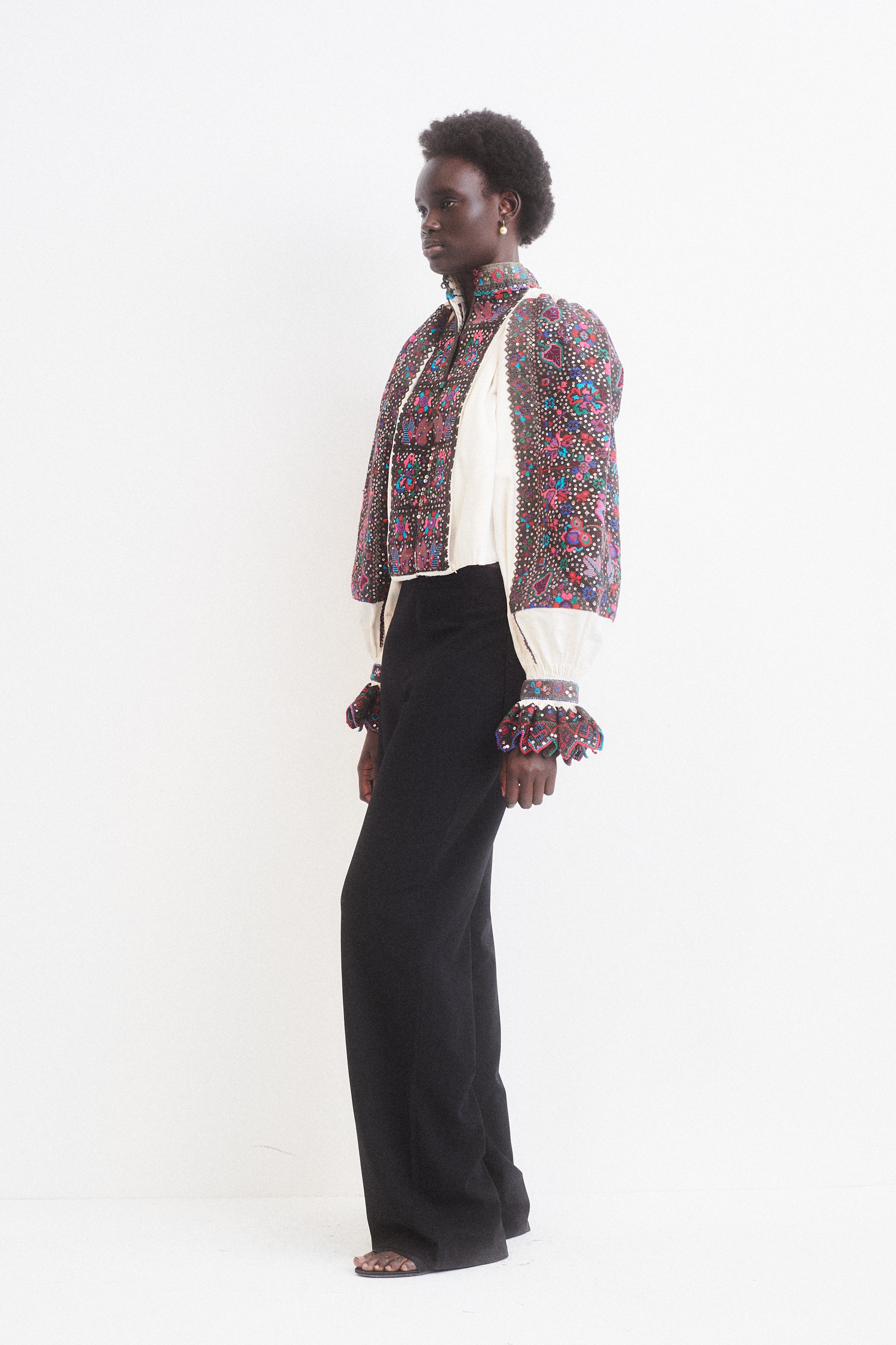Sequined Embroidered Folk Blouse - Desert Vintage