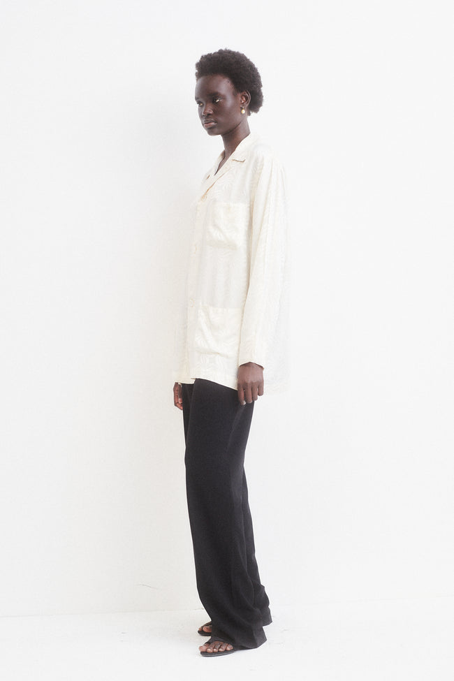 Silk Intarsia Button Down - Desert Vintage