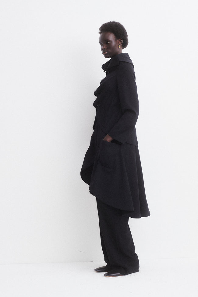 CdG Asymmetric Wool Coat - Desert Vintage