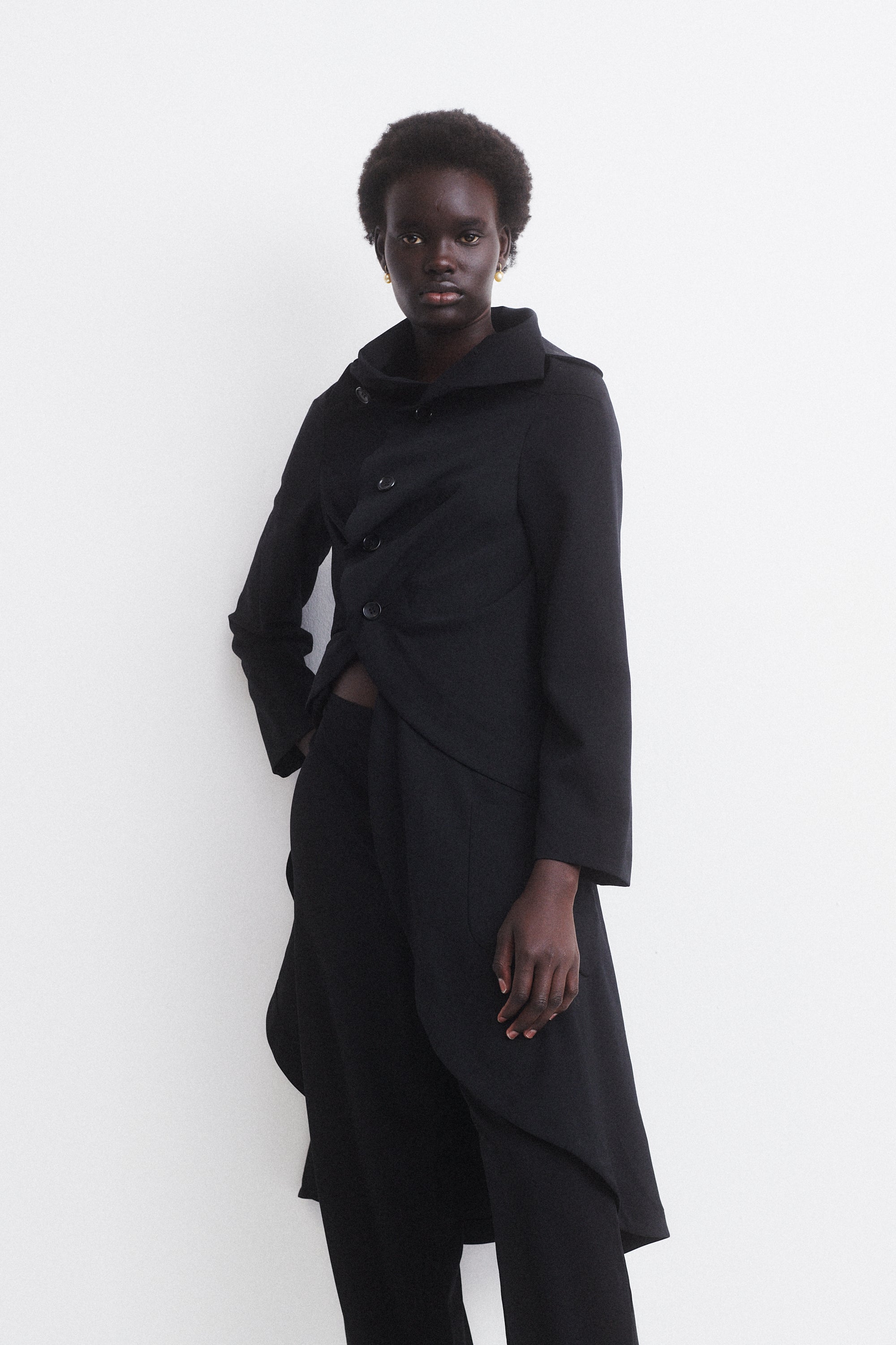CdG Asymmetric Wool Coat - Desert Vintage