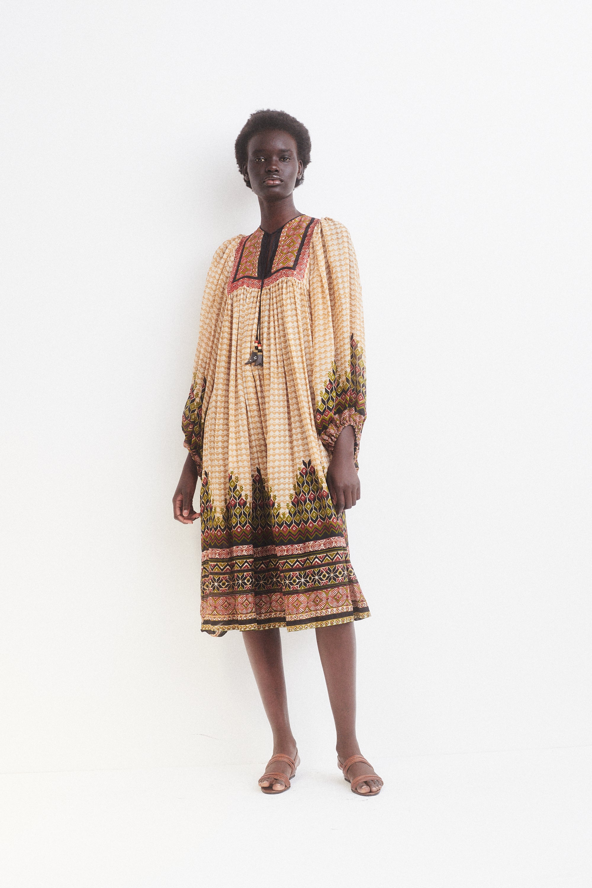 Mariam Shore Printed Dress - Desert Vintage