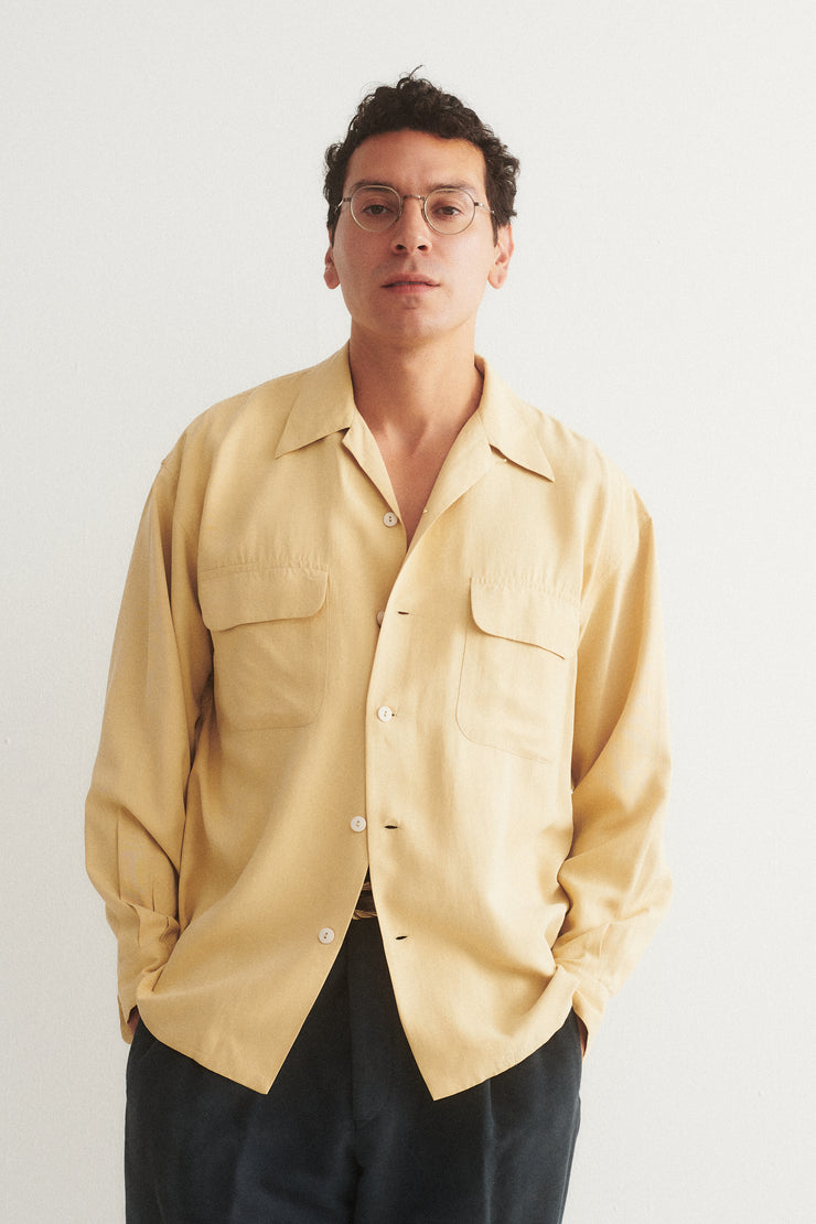 Ecru Silk Button Down - Desert Vintage