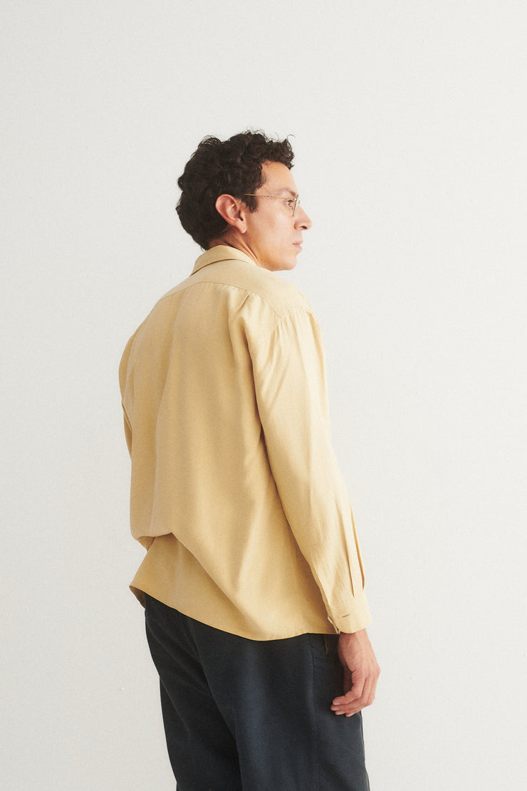 Ecru Silk Button Down - Desert Vintage