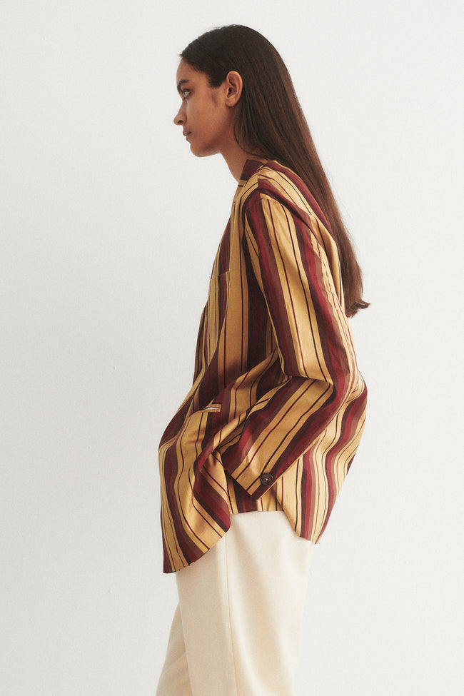 Gigli Striped Silk Blazer - Desert Vintage
