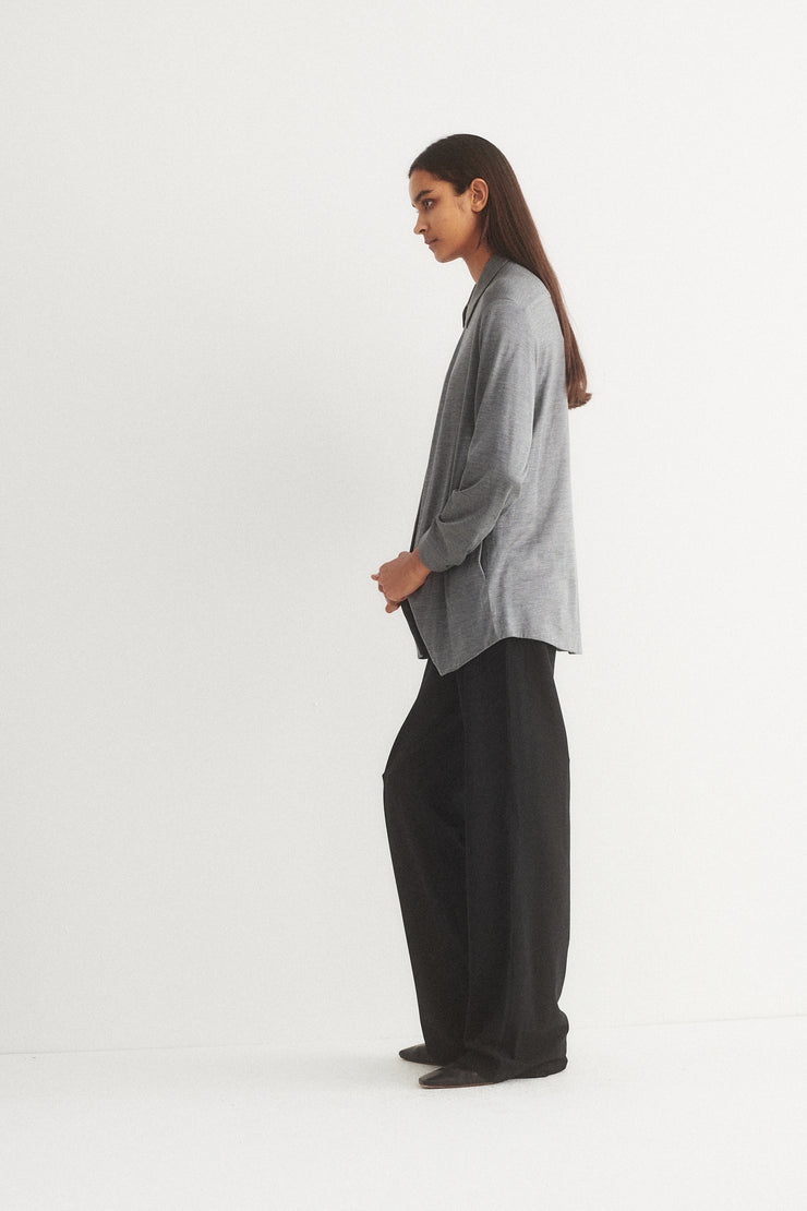 Hermès Silk Dove Gray Top - Desert Vintage