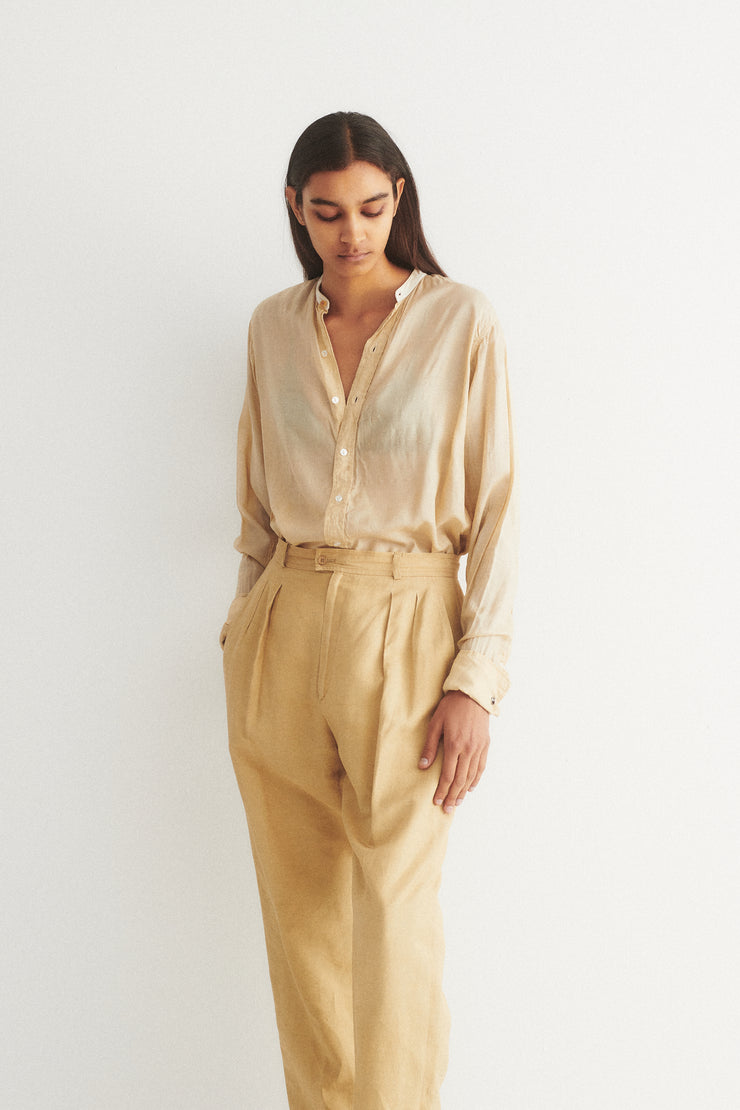1920s French Cuff Silk Blouse - Desert Vintage