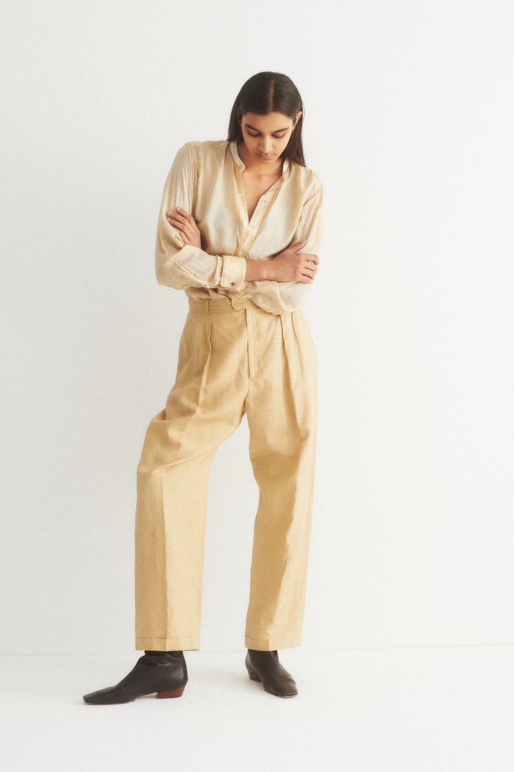 1920s French Cuff Silk Blouse - Desert Vintage