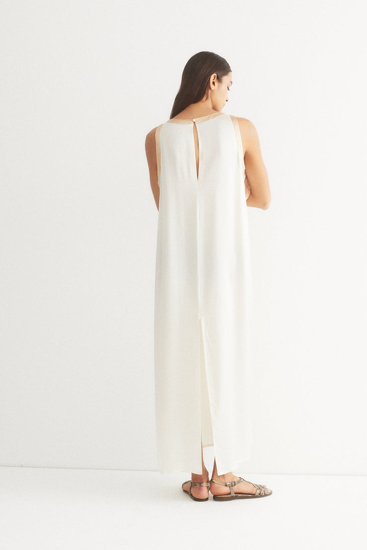Bone White Silk Gown - Desert Vintage