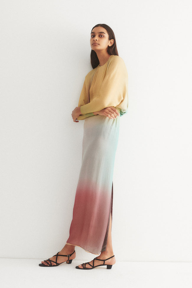 Galanos Gradient Silk Chiffon Gown - Desert Vintage