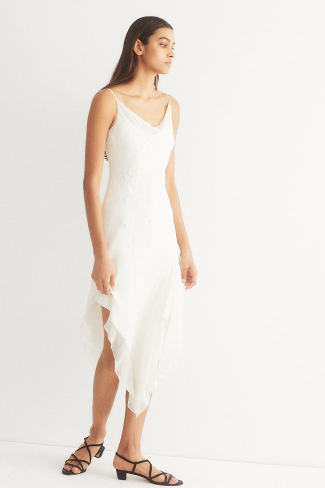 Ivory Silk Beaded Dress - Desert Vintage