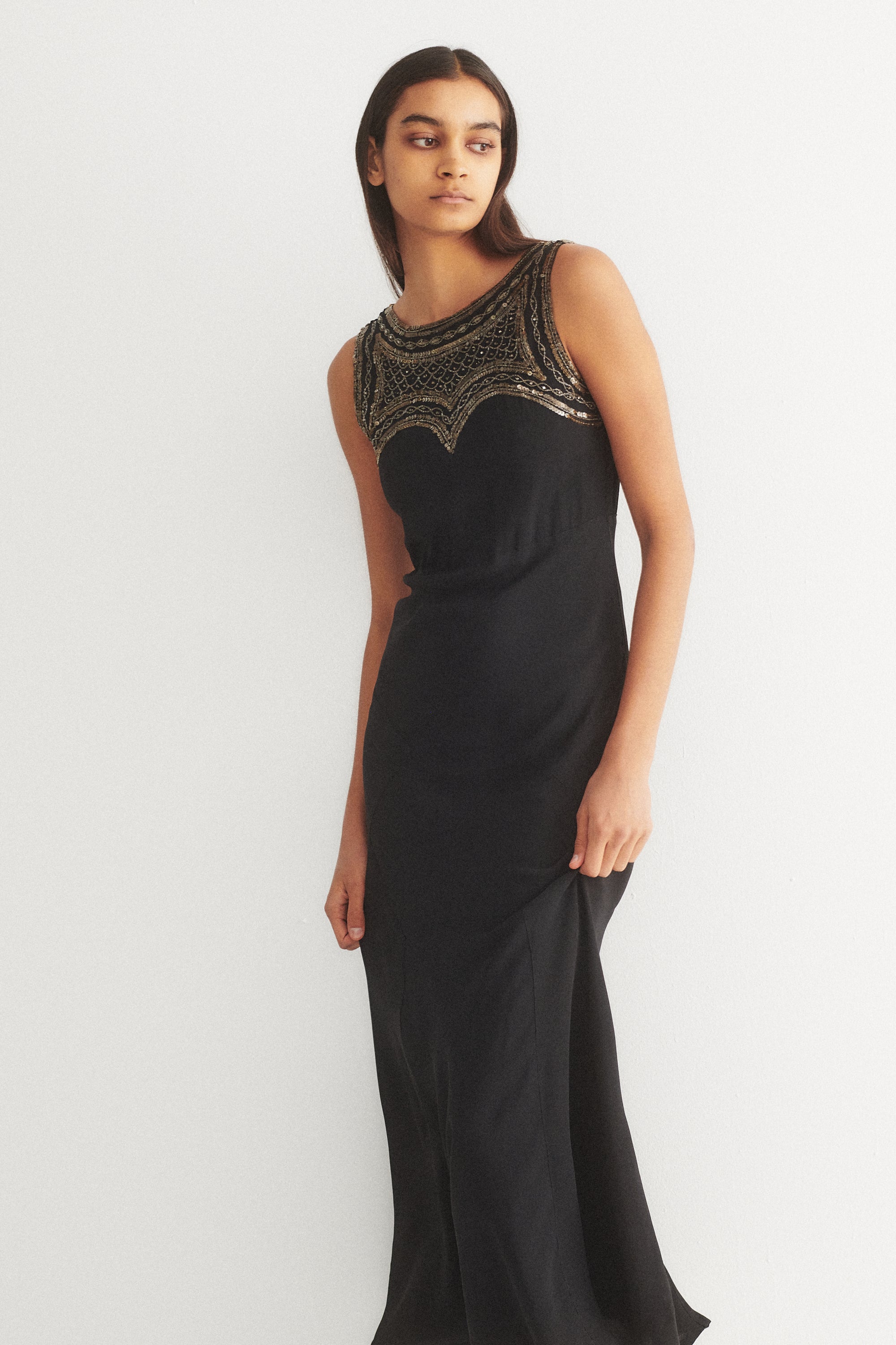 Antique Sequin Yolk Dress - Desert Vintage Antique Sequin Yolk Dress - Desert Vintage