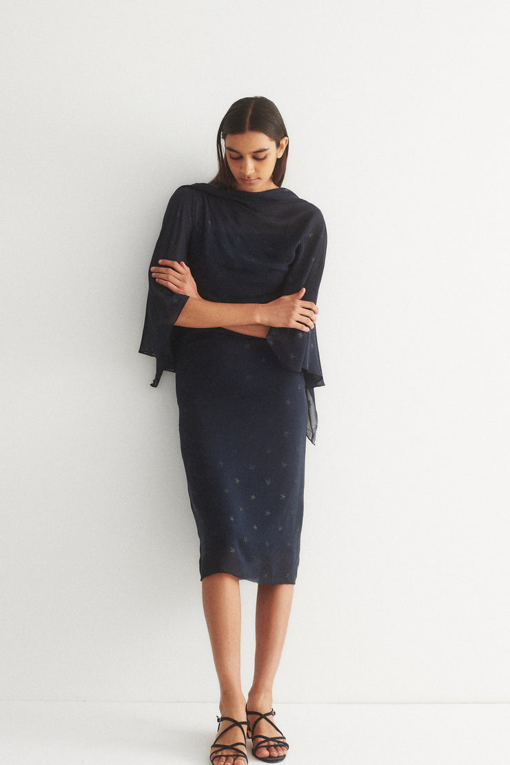 ss 2001 Miguel Adrover Star Print Dress - Desert Vintage