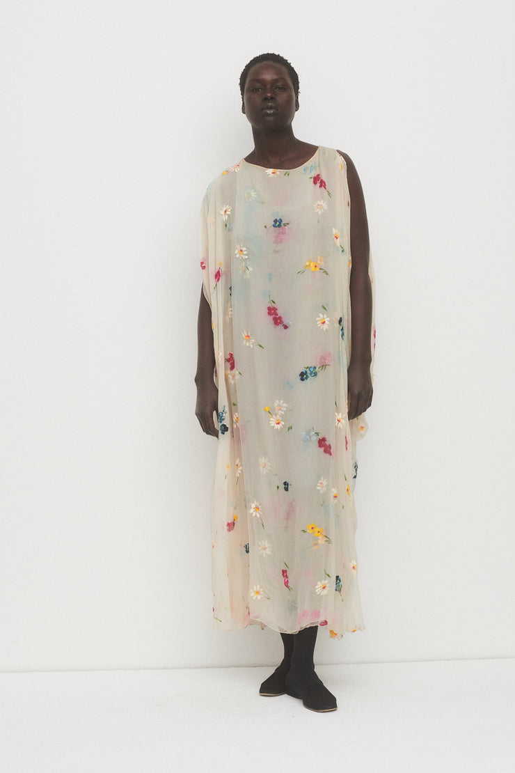 Antique Hand Painted Silk Dress - Desert Vintage