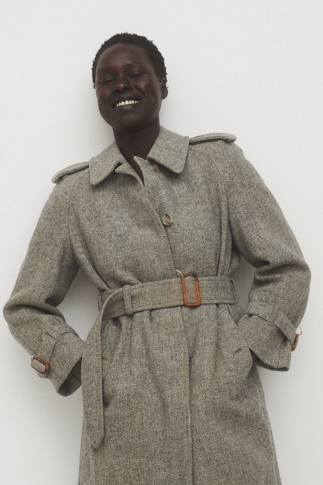 Harris tweed trench coat sale