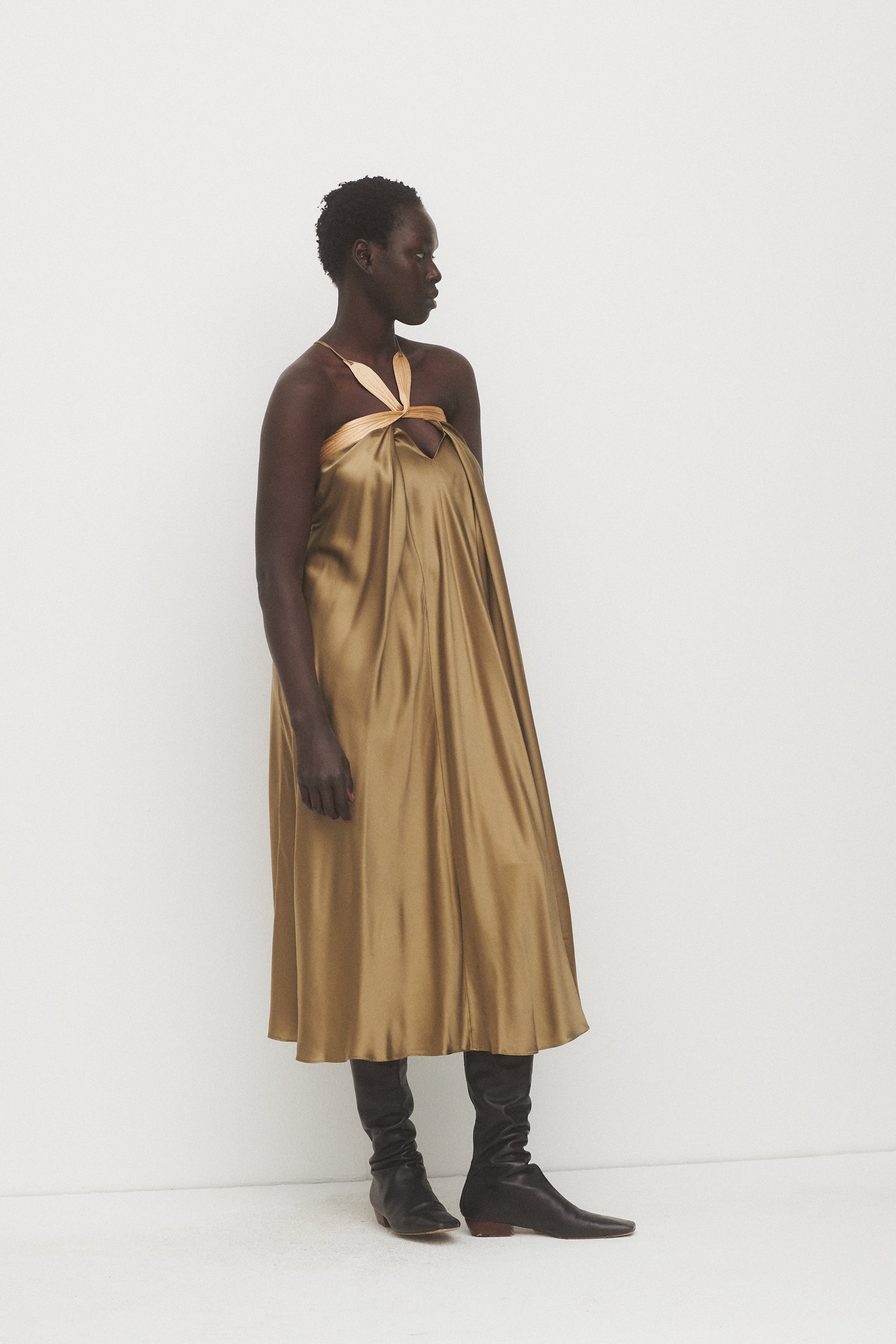 Geoffrey Beene Silk Halter Dress - Desert Vintage