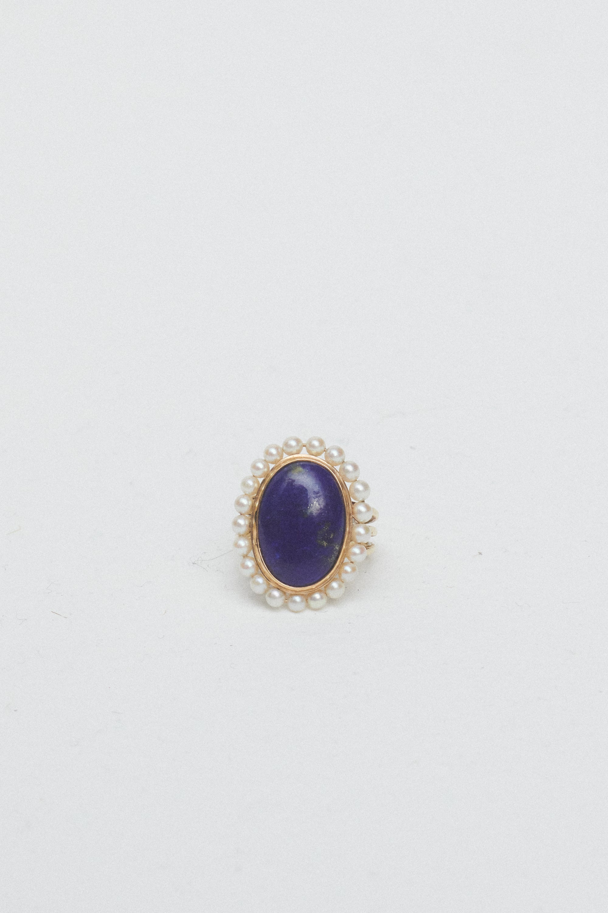 Lapis Lazuli and Pearl Ring - Desert Vintage