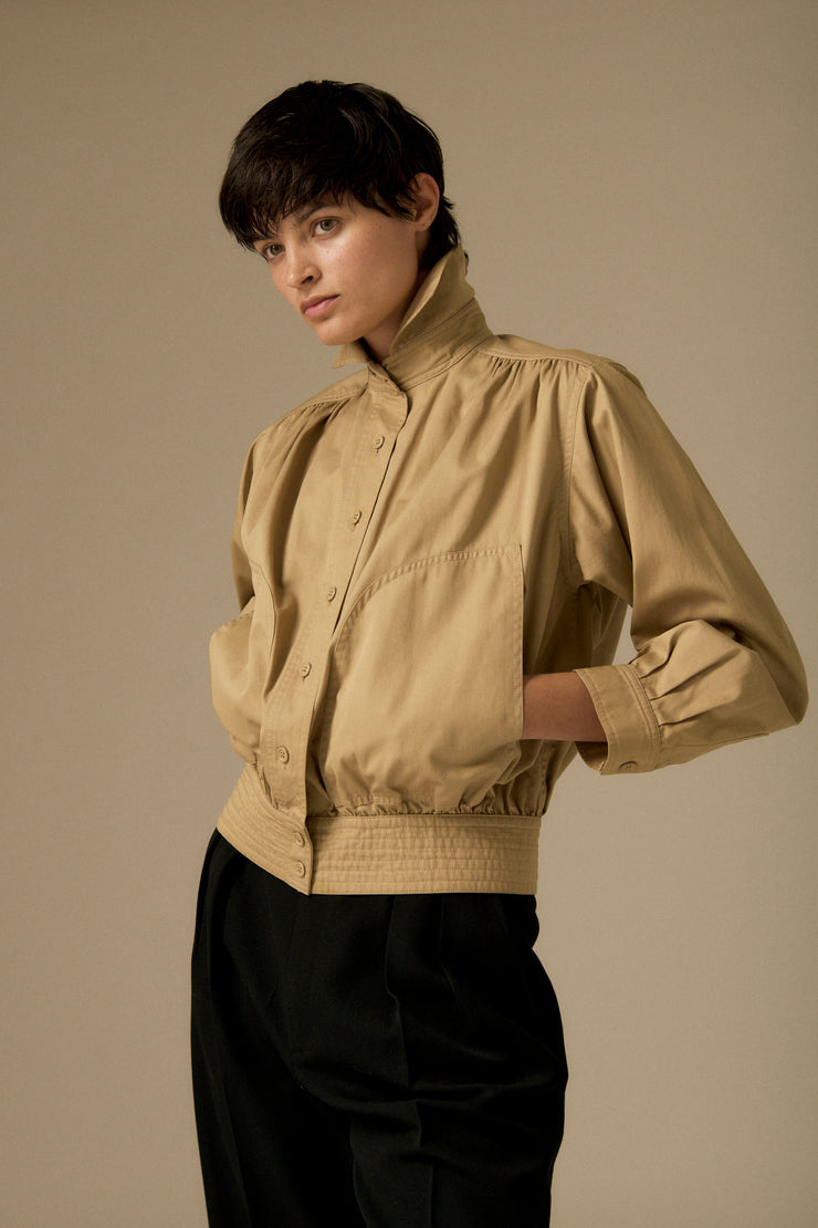 Ysl Cotton Khaki Blouson - Desert Vintage