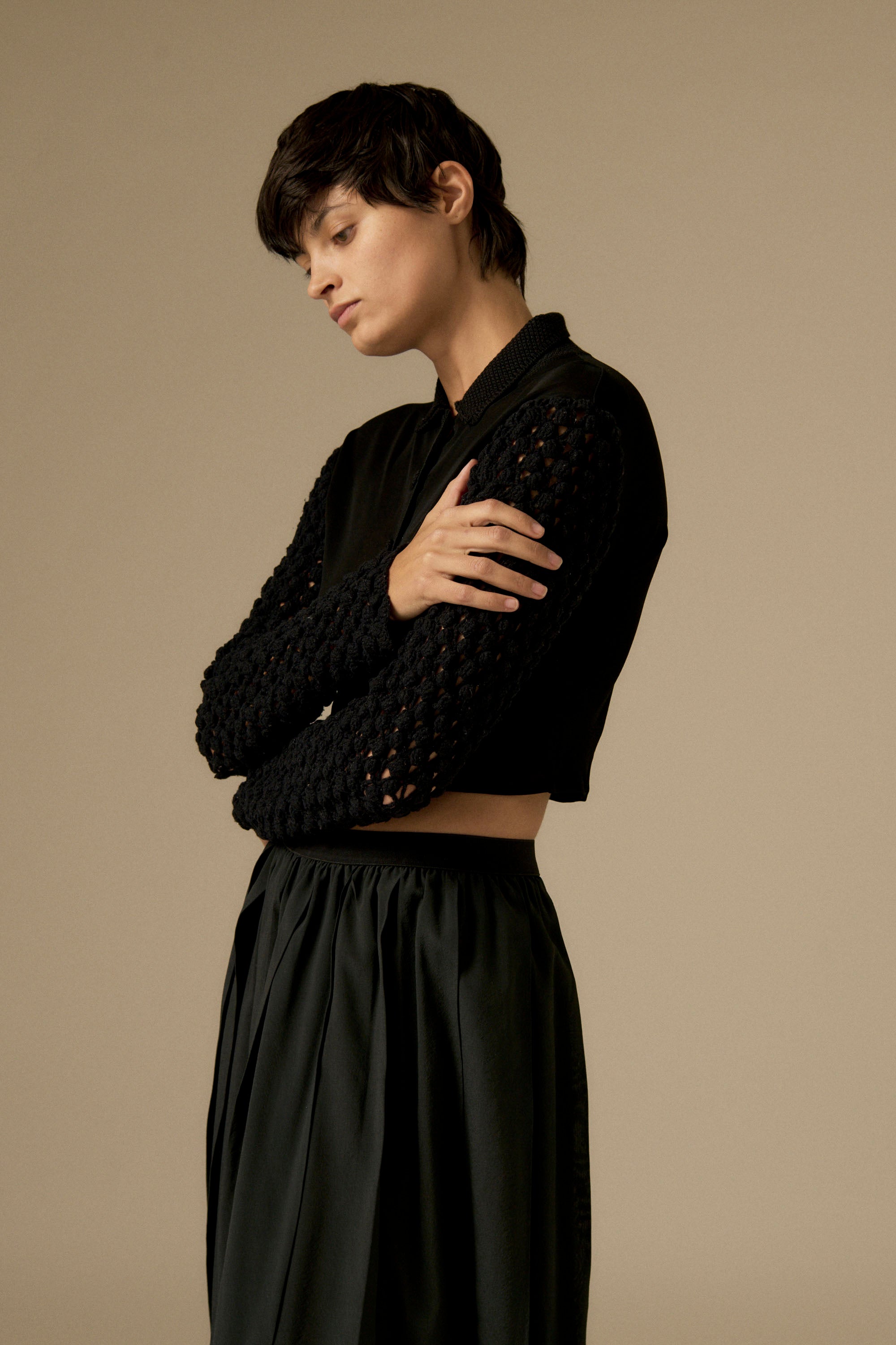JPG Black Mesh Top - Desert Vintage