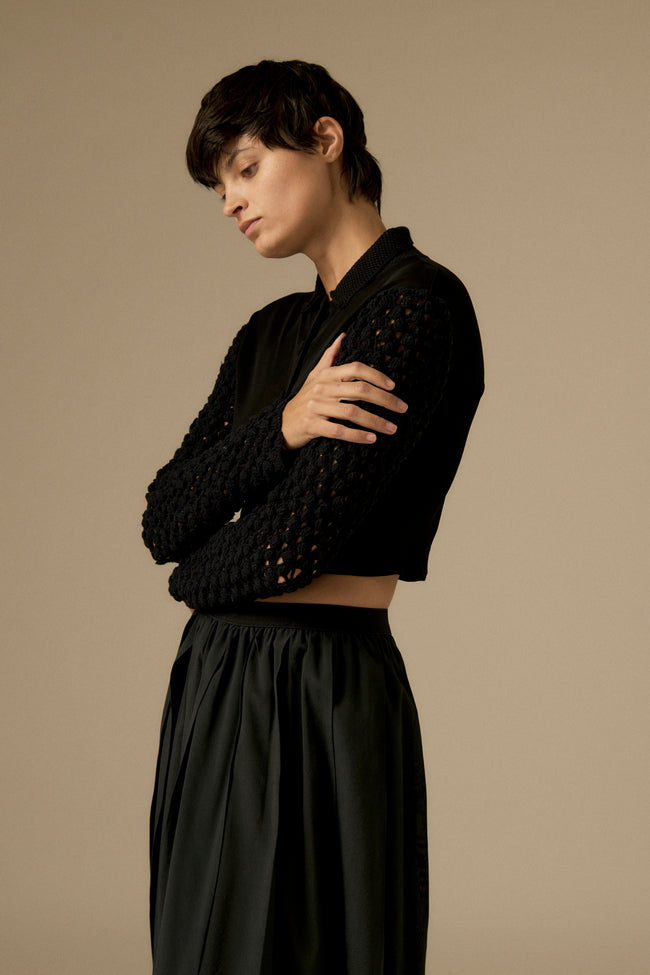 JPG Black Mesh Top - Desert Vintage