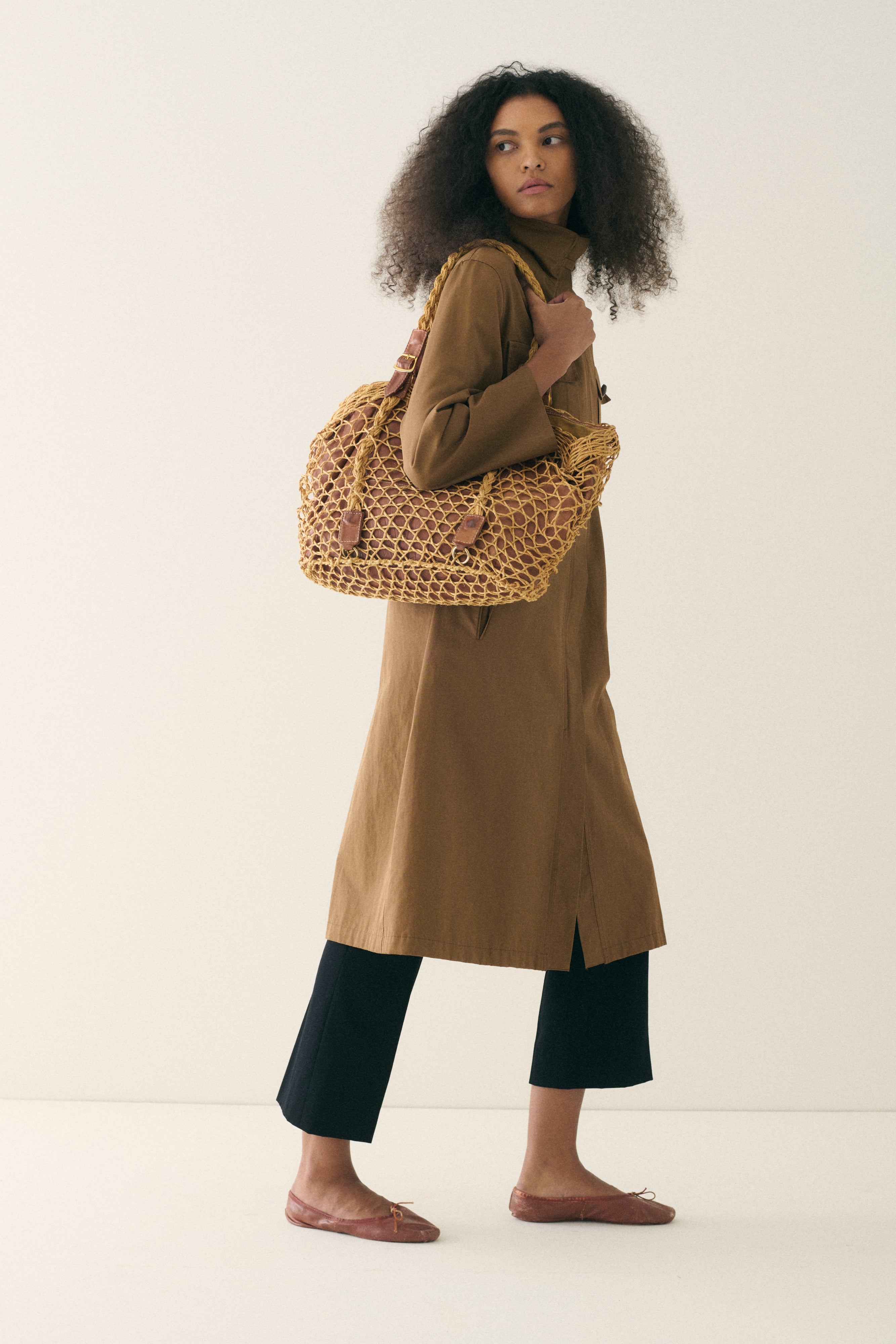 1970s Roberta Di Camerino Leather Net Bag - Desert Vintage