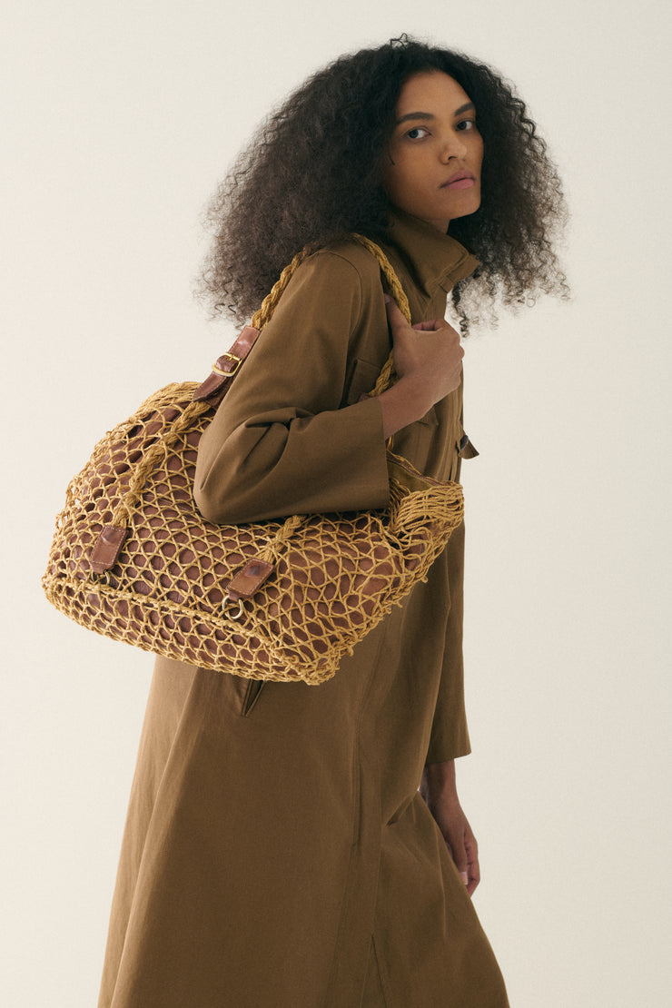 1970s Roberta Di Camerino Leather Net Bag - Desert Vintage